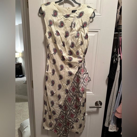 J.Crew Faux-wrap midi dress in paisley size 4 NWT - Picture 5 of 7